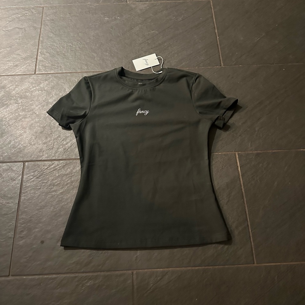 NWT Shop Fancy Dark Green Fitted Sort Sleeve Shirt